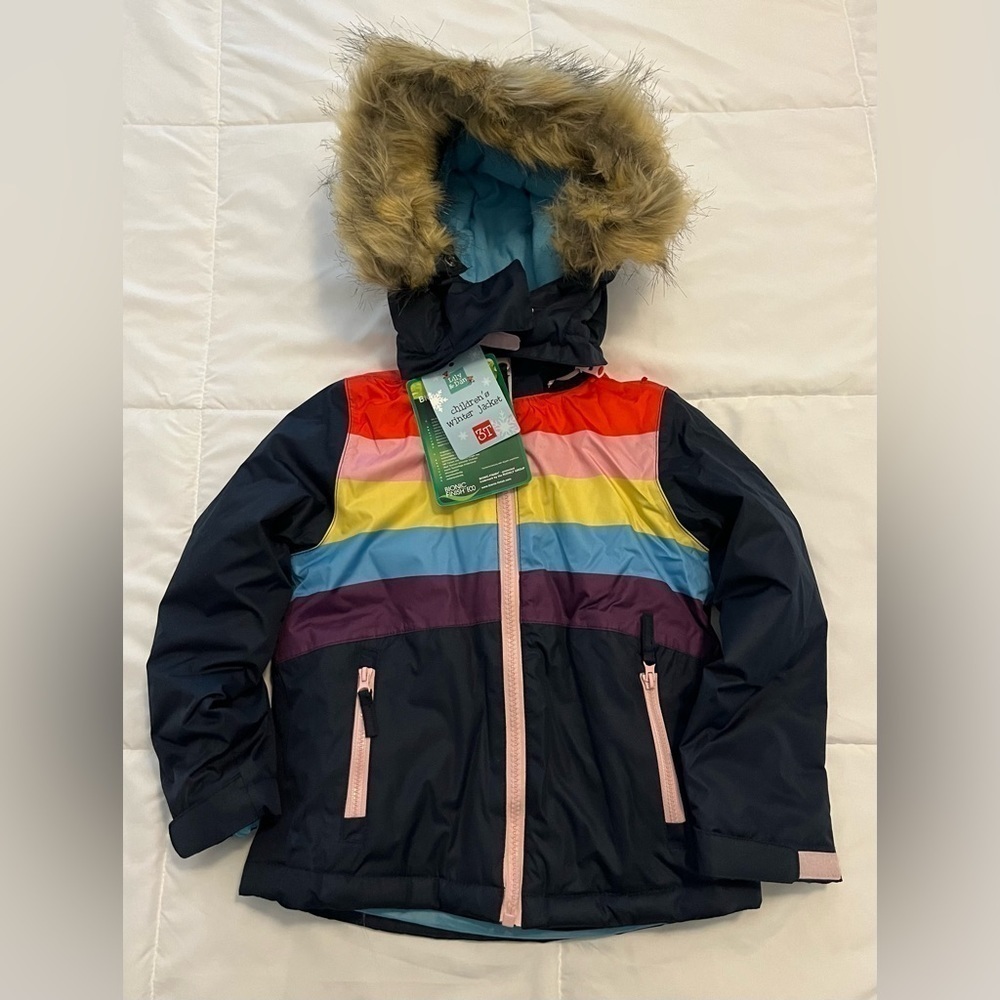 Lily & Dan Winter Coat. Size 3T. Removable Fur Hood NWT